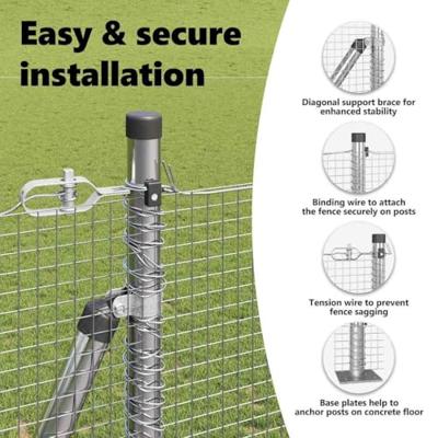 VidaXL Afrasteringspaal zilver 10 x 1,6 m (16 x 16 mm gaas) staal