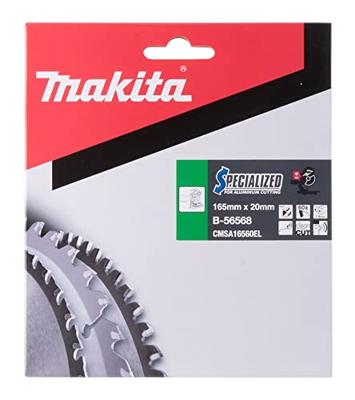 Makita Afkortzaagblad voor Aluminium | Specialized | Ø 165mm Asgat 20mm 60T - B-56568 - thumbnail