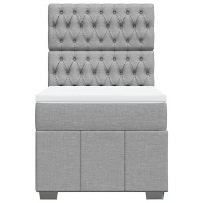 Boxspring met matras stof lichtgrijs 140x200 cm - thumbnail