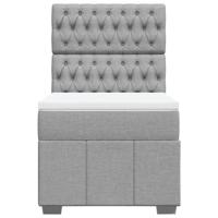 Boxspring met matras stof lichtgrijs 140x200 cm - thumbnail