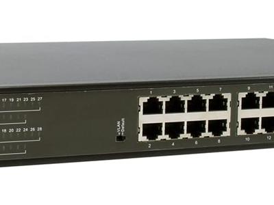 LevelOne gep-2821 28-port gigabit poe switch, 24x poe outputs, 2x gigabit rj45, 2x gigabit sfp, 1u