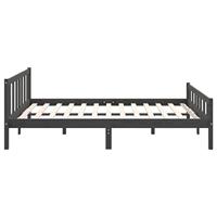 Bedframe massief hout grijs 120x200 cm - thumbnail