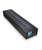 ICY BOX 70420 USB-hub 13 poorten USB-A USB 3.0 5 GBit/s Zwart - thumbnail