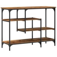 Wandtafel 100x35x75 cm bewerkt hout en staal oud houtkleurig - thumbnail