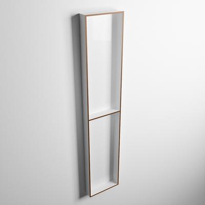 MONDIAZ EASY Nis 89,5x29,5cm in solid surface kleur Rust | Talc. 2 vakken geschikt voor in- of opbouw