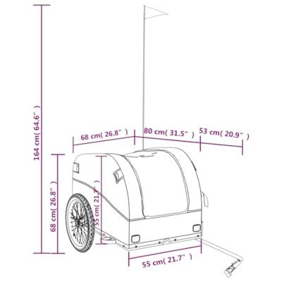 Fietstrailer 45 kg ijzer zwart en geel Fietstrailer 45 kg ijzer zwart en geel