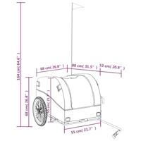 Fietstrailer 45 kg ijzer zwart en geel - thumbnail
