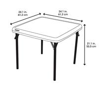 Kindertafel Lifetime Opvouwbaar Wit Staal Plastic 61 x 61 x 53,5 cm - thumbnail