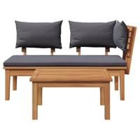 Tuinbank 2 pcs Bruin Massief teakhout - thumbnail