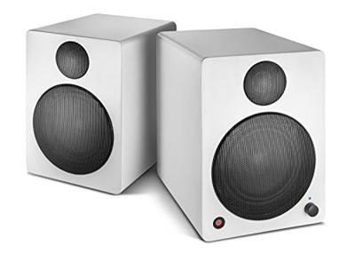 wavemaster CUBE NEO white - rek-luidsprekersysteem (50 Watt) met Bluetooth-streaming, digitale aansluiting en IR-afstandsbediening, actieve boxen, gebruik voor TV/Tablet/Smartphone, wit (66381)