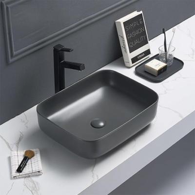 Waskom Sanilux Minerva Color Line 50x39x13 cm Inclusief Click Waste Mat Antraciet Sanilux