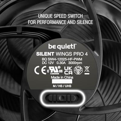 BeQuiet SILENT WINGS PRO 4 PC-ventilator Zwart (b x h x d) 120 x 25 x 120 mm