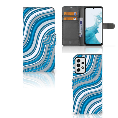 Samsung Galaxy A23 | Telefoon Hoesje | Waves Blue | Portemonnee hoesje