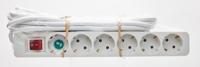 Hama 6-Way Power Strip With Switch And Child Protection 5 M White - thumbnail