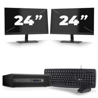 HP ProDesk 600 G3 USFF - Intel Core i5-7e Generatie - 8GB RAM - 256GB SSD - Windows 11 + 2x 24 inch Monitor - thumbnail