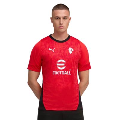 PUMA AC Milan Trainingsshirt 2025-2026 Rood Zwart Wit PUMA AC Milan Trainingsshirt 2025-2026 Rood Zwart Wit
