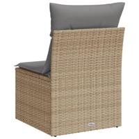 Tuinbank zonder armleuning met kussens poly rattan beige - thumbnail