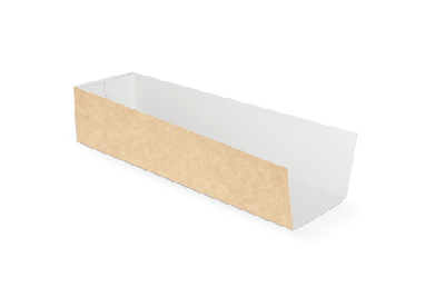 Zakschuiver (hotdog tray) kraft/wit BIO