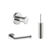 Toiletset Sanilux Oriana Toiletborstelhouder Met Handdoekhaak en Toiletrolhouder Rond RVS Look Sanilux - thumbnail