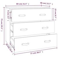Dressoir 80x40x75 cm massief grenenhout wasbruin - thumbnail