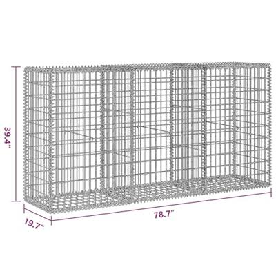Gabion mand 200x50x100 cm gegalvaniseerd staal - thumbnail