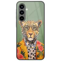 Samsung Galaxy A56 glazen hardcase - Luipaard hipster - thumbnail