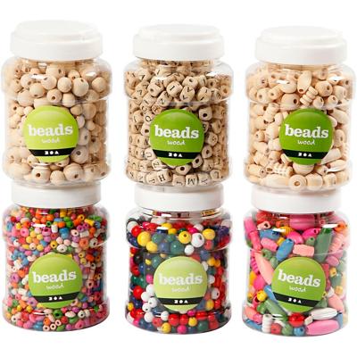 Creativ Company Houten kralen, d 5-25 mm, 6x200 gr, 6x400 ml/ 1 doos
