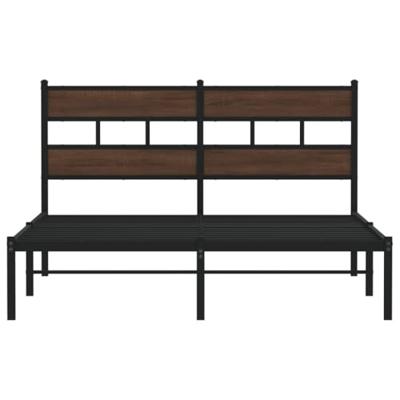 Bedframe met hoofdbord zonder matras bruin eiken 137x190 cm