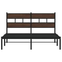 Bedframe met hoofdbord zonder matras bruin eiken 137x190 cm - thumbnail
