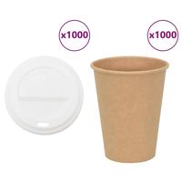 VidaXL Papieren koffiekopjes met deksel 1000 st 12oz 300 ml - thumbnail
