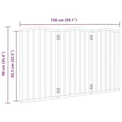 Hondenhek inklapbaar 3 panelen 150 cm populierenhout wit Hondenhek inklapbaar 3 panelen 150 cm populierenhout wit