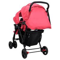 VidaXL Tweelingkinderwagen tandem staal rood - thumbnail