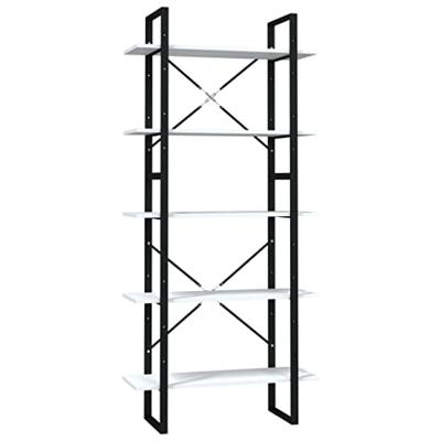 Boekenkast met 5 schappen 80x30x175 cm bewerkt hout wit