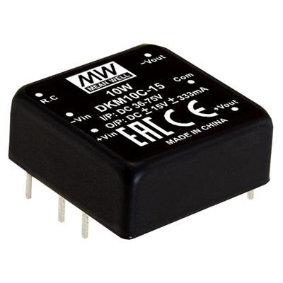 MEAN WELL DKM10B-15 DC/DC-convertermodule 333 mA 10 W Aantal uitgangen: 2 x Inhoud 1 stuk(s)