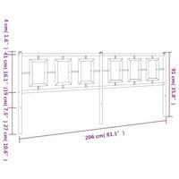 Hoofdbord 200 cm metaal zwart - thumbnail