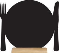 Krijtbord Securit bord 240x250x60mm houten voet - thumbnail