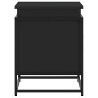 Opbergbox met deksel 60x40x51,5 cm bewerkt hout zwart - thumbnail