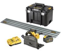 DeWALT DCS520T2R Accu Invalzaag 165mm 54V XR FlexVolt 6.0Ah in TSTAK + geleiderail DWS5022 - thumbnail
