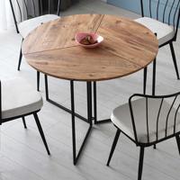 Eettafel - YAPRAK - Atlantische den - Rond - 4 personen - 100 x 100 x 72 cm - thumbnail