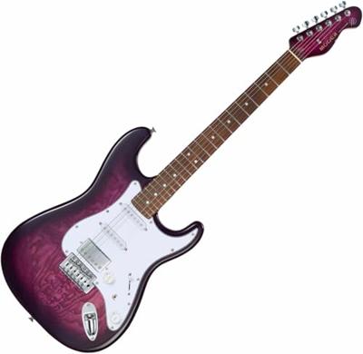 Mooer MSC20 Pro Prune Purple elektrische gitaar met gigbag