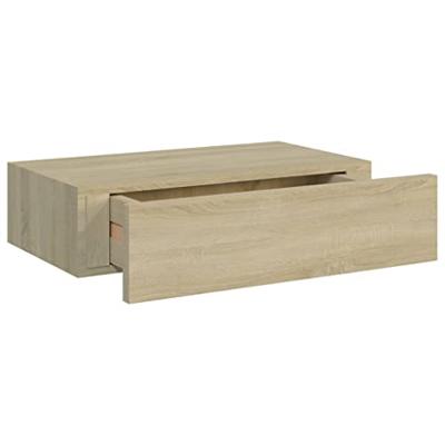 Wandschappen 2 st met lade 40x23,5x10 cm MDF eikenkleurig Wandschappen 2 st met lade 40x23,5x10 cm MDF eikenkleurig