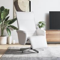 Fauteuil verstelbaar met voetensteun kunstleer wit - thumbnail
