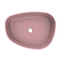 Arcqua Rocker waskom - 50x37x13cm - opbouw - rechts - organisch - cast marble roze mat WAS409910 - thumbnail