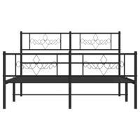 Bedframe met hoofd- en voeteneinde metaal zwart 120x200 cm - thumbnail