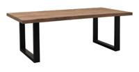 Brix Eettafel 'Sturdy' Boomstam, Mangohout en staal, 160 x 90cm - thumbnail