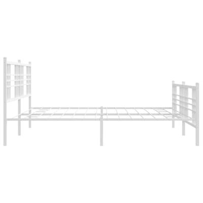 Bedframe met hoofd- en voeteneinde metaal wit 193x203 cm