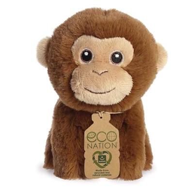 Eco Nation Pluchen knuffel - mini - aap - 13 cm