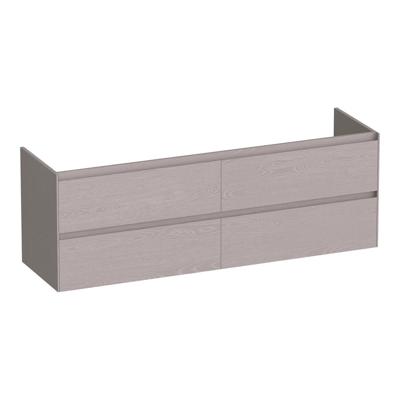 Brauer Inspire - Onderkast - 160 cm - met 4 Softclose Lades Greeploos en 2 Sifon Uitsparingen - Timber Greige