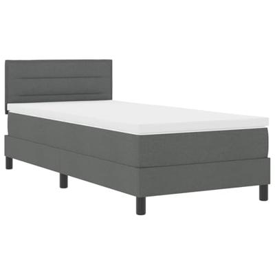 Boxspringbed met Matras Donkergrijs 100x200 cm Stof