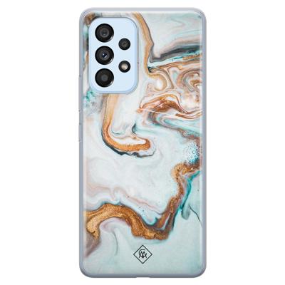 Samsung Galaxy A33 siliconen hoesje - Marmer blauw goud